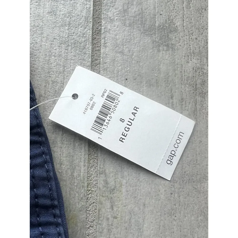 GAP Kids Boys Ranger Cargo Chino Shorts NEW Casual Cotton NAVY 8 Regular